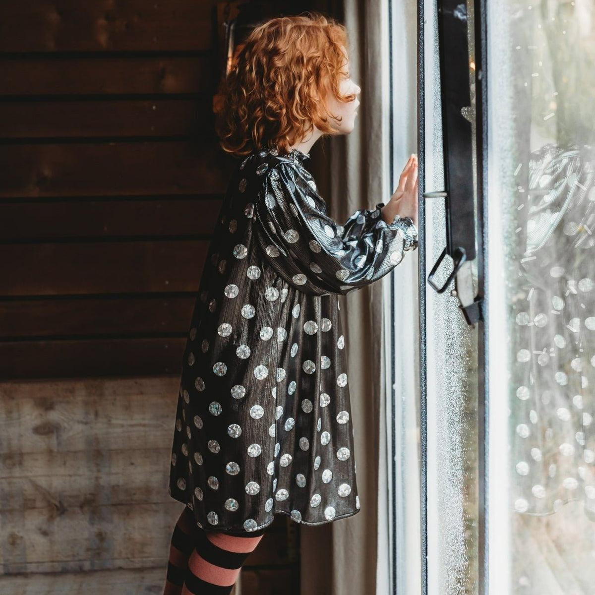 Dress ruffle collar metallic dots - Charly's
