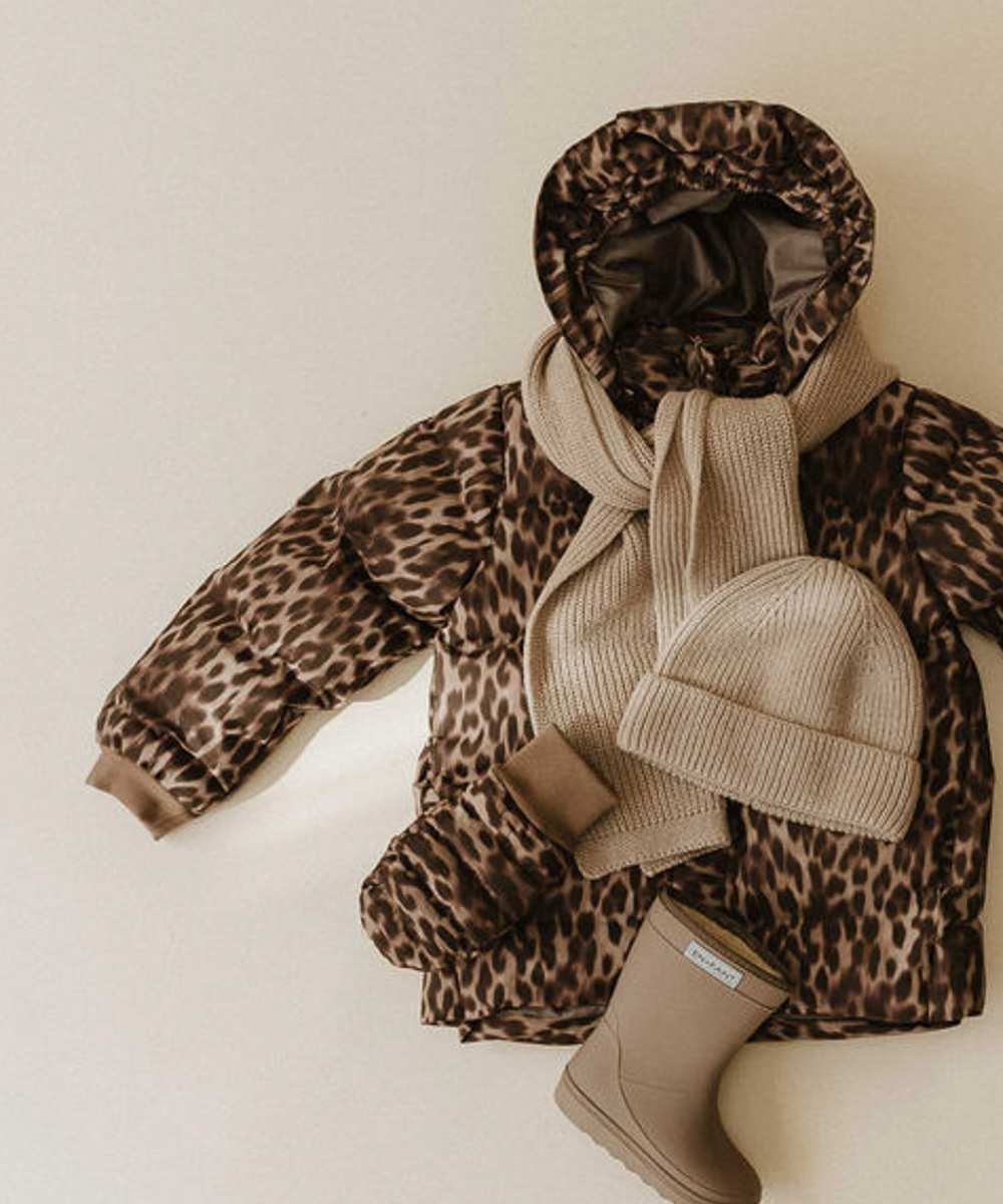 Manteau d'hiver léopard écorce de pin enfant