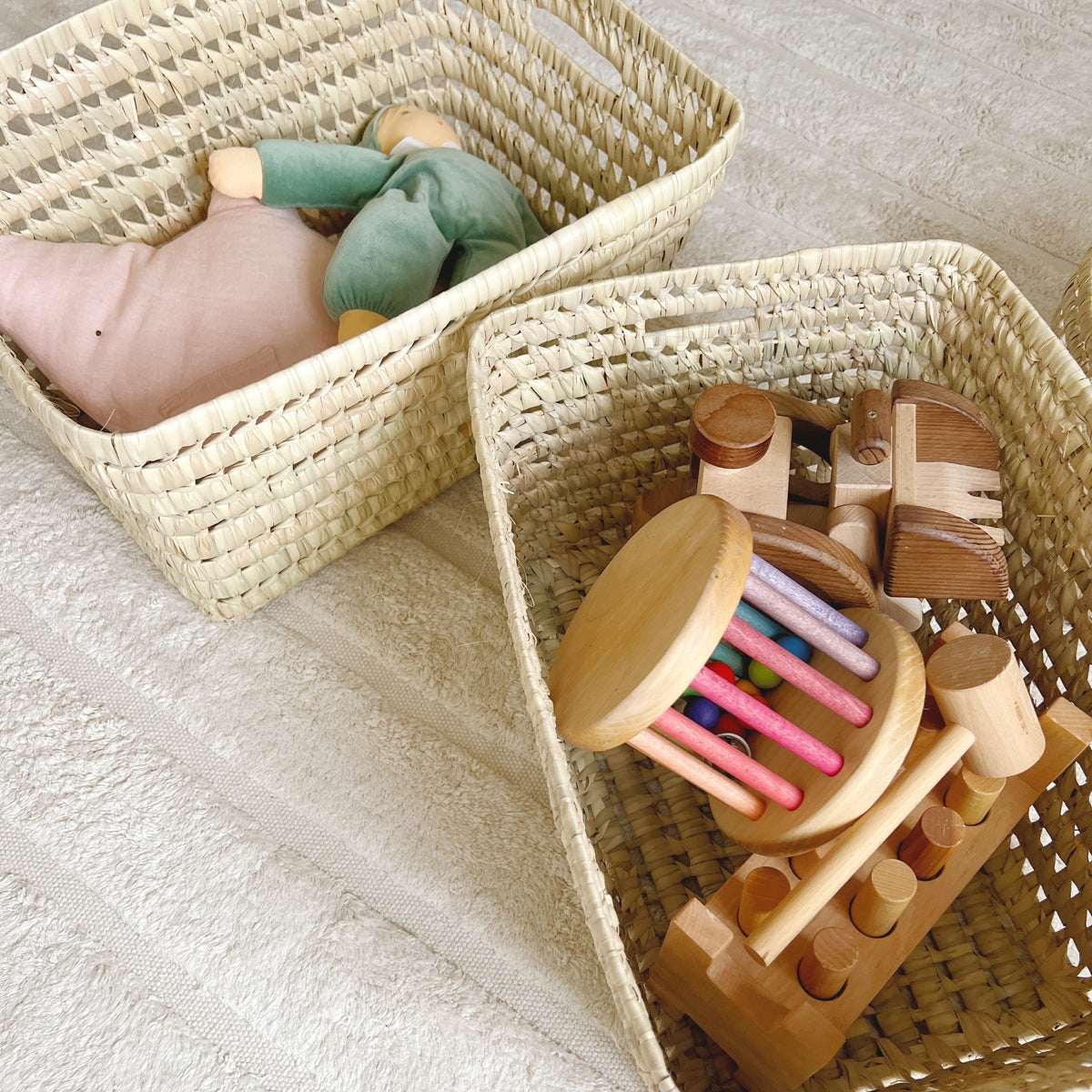 Handgevlochten palmmand middelgroot - Charly's