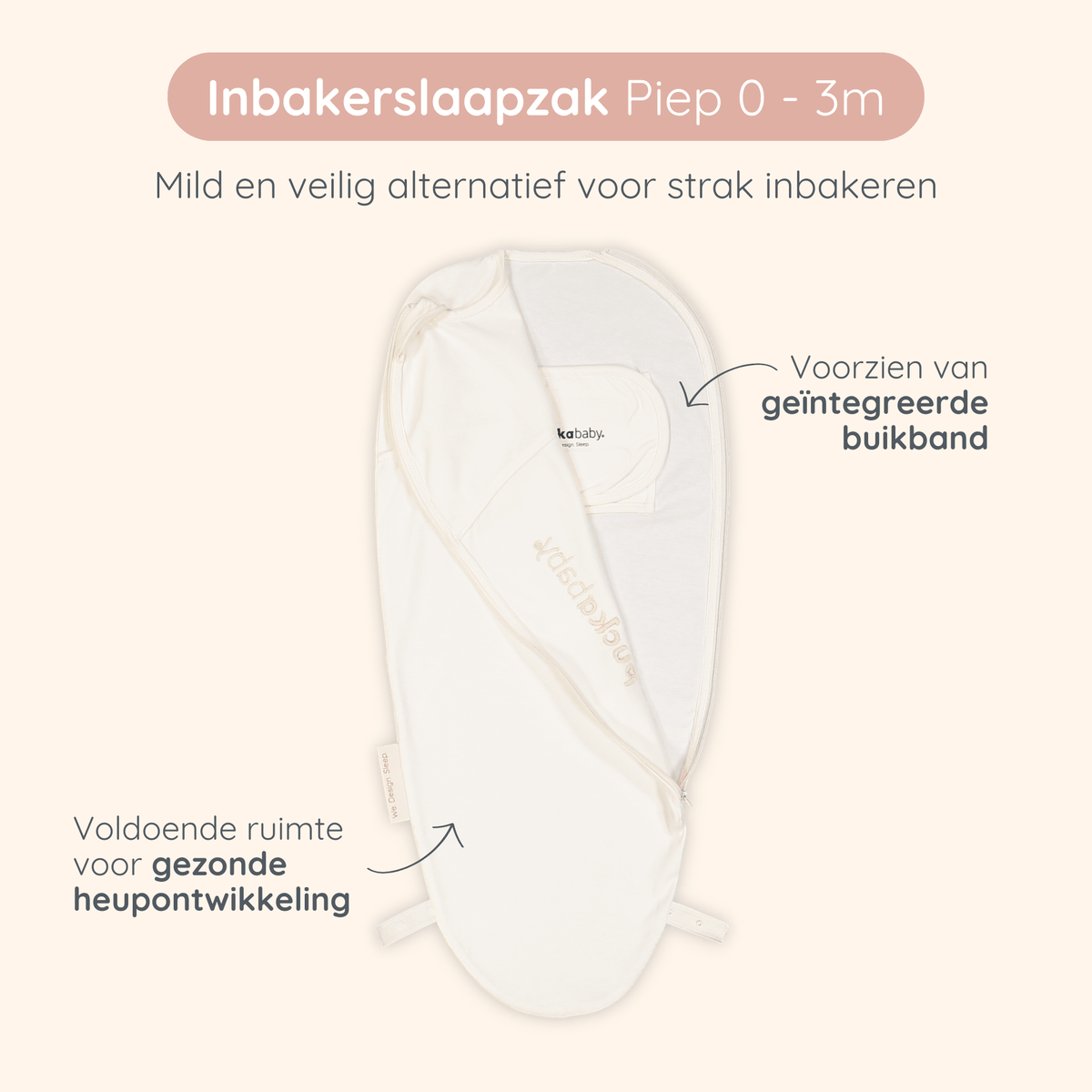 Inbakerslaapzak Piep 0 - 3M Pure - Charly's
