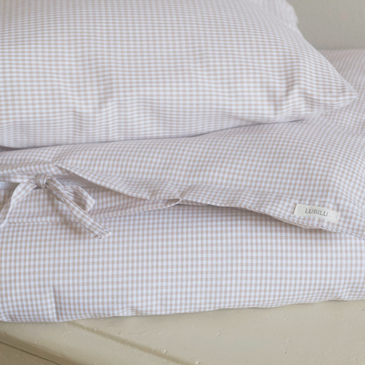 Junior bedset beige ruitjes - Charly's