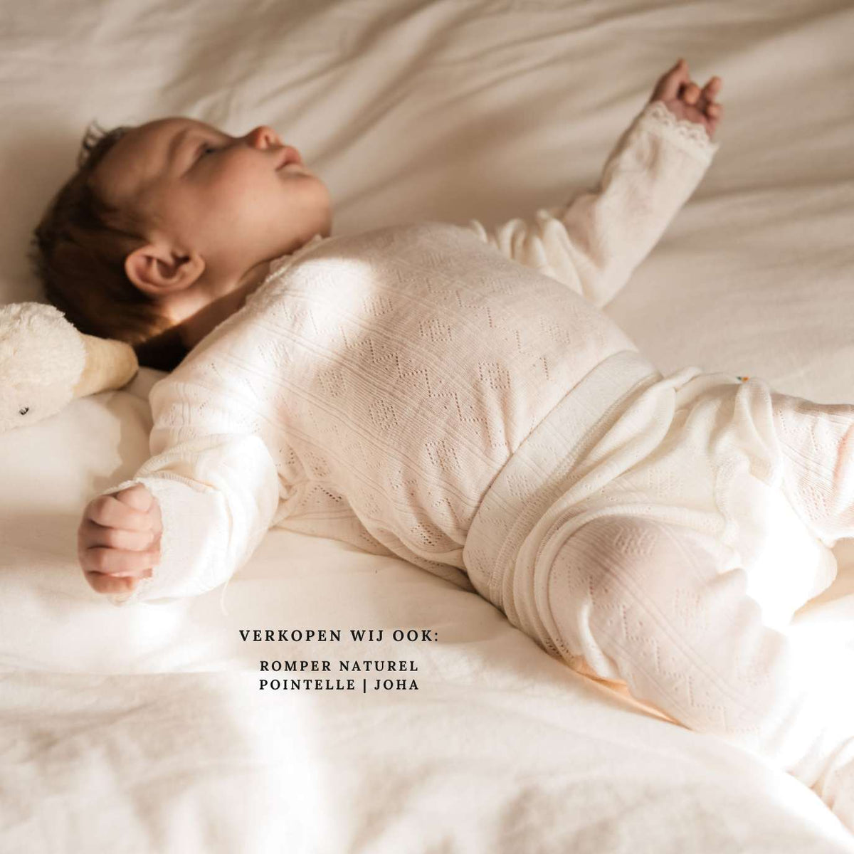 Legging naturel pointelle met voetjes - Charly's