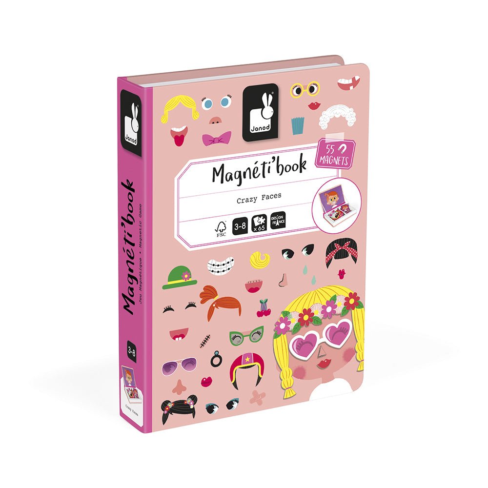 Magneetboek gekke gezichten meisjes 70st - Charly's