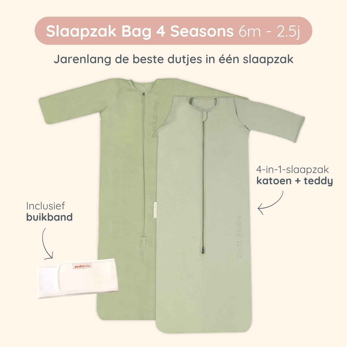 Meegroeislaapzak 6M - 2.5Y Olive - Charly's