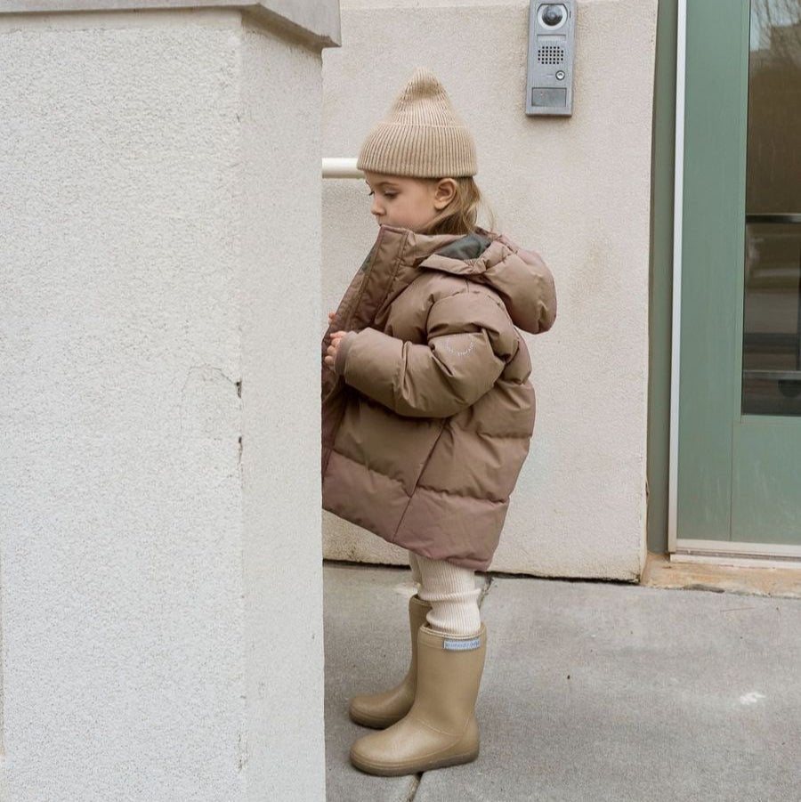 Winterjas unisex beige fungi enfant - Charly's