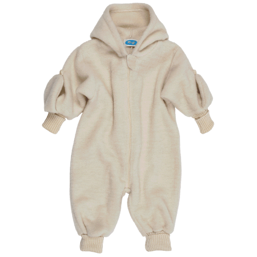 Wollen fleece overall naturel incl wanten - Charly's