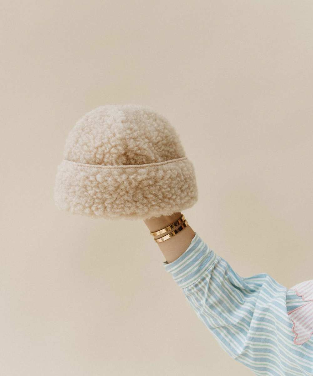 Bonnet 100% laine beige