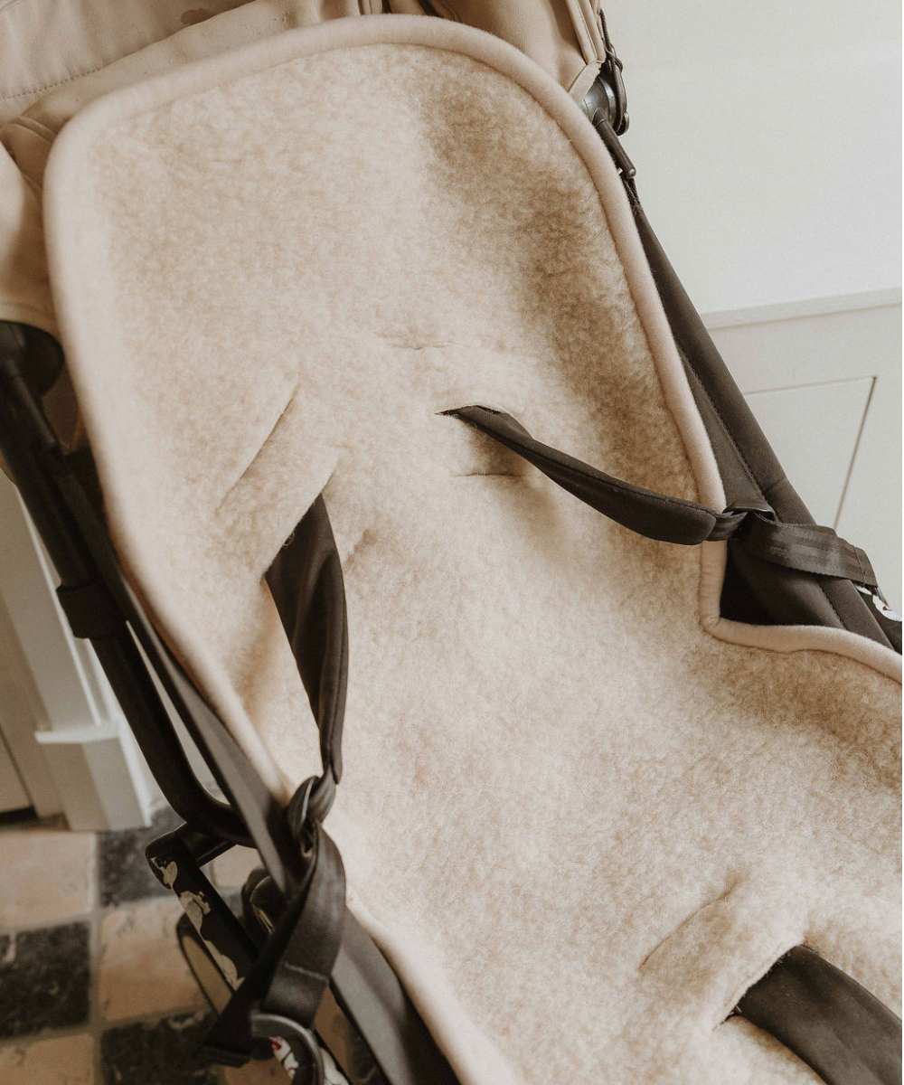 Doublure de poussette 100% laine beige