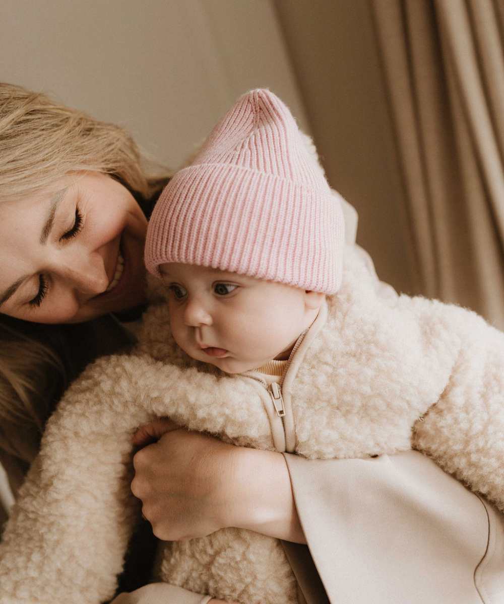 Salopette en teddy 100 % laine beige